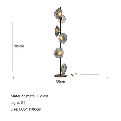 Nordic Glass LED Floor Lamp - Modern Designer Standing Light for Living Room & Bedroom