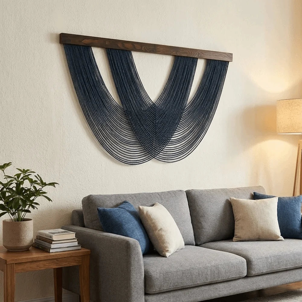 Boho Cotton Rope Wall Hanging Tapestry 100 x 60 cm