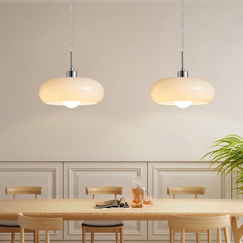 BAUHAUS Modern Glass Pendant Light - Matte Shade Hanging Lamp