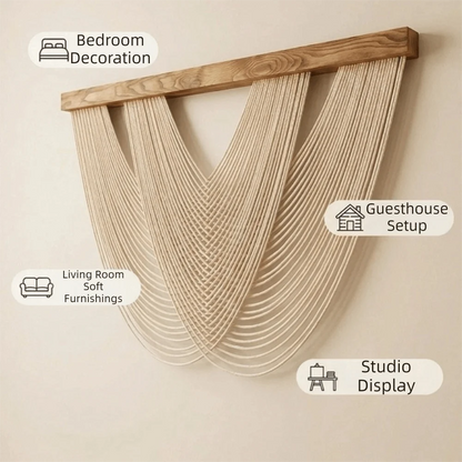 Handwoven Macrame Wall Hanging – Nordic Style, 100 × 60 cm