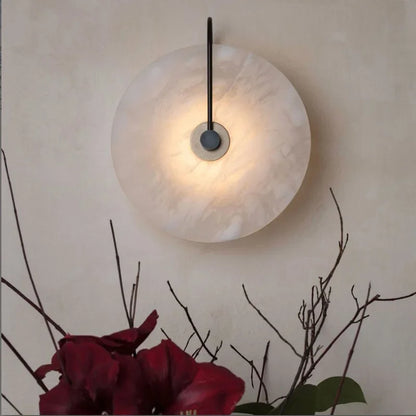 Nordic Marble LED Wall Lamp - Luxury Circular Designer Light for Bedroom & Restaurant