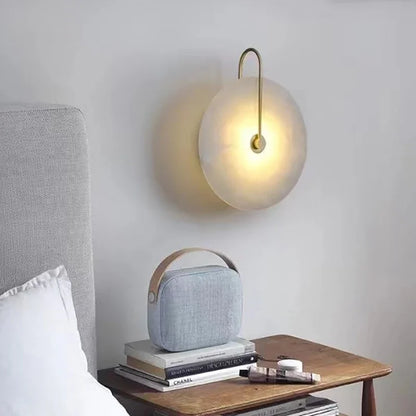 Nordic Marble LED Wall Lamp - Luxury Circular Designer Light for Bedroom & Restaurant