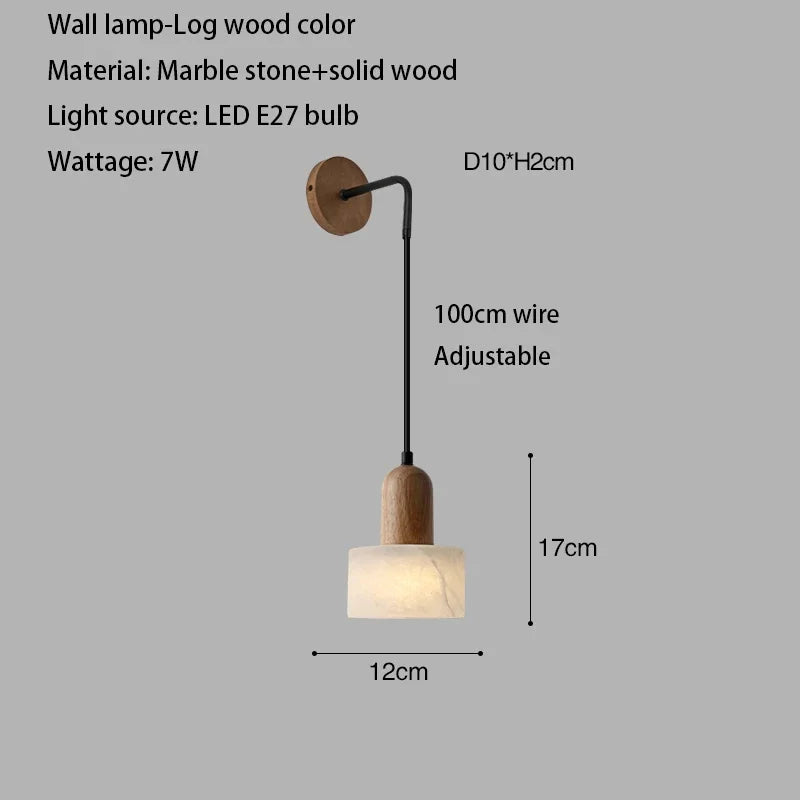 Luxury Marble Pendant Light - Natural Stone Wabi-Sabi LED Lamp