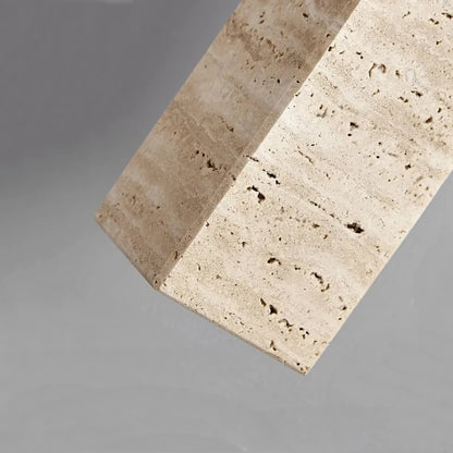 Natural Travertine Pendant Light - Japanese Wabi-Sabi Stone Lamp
