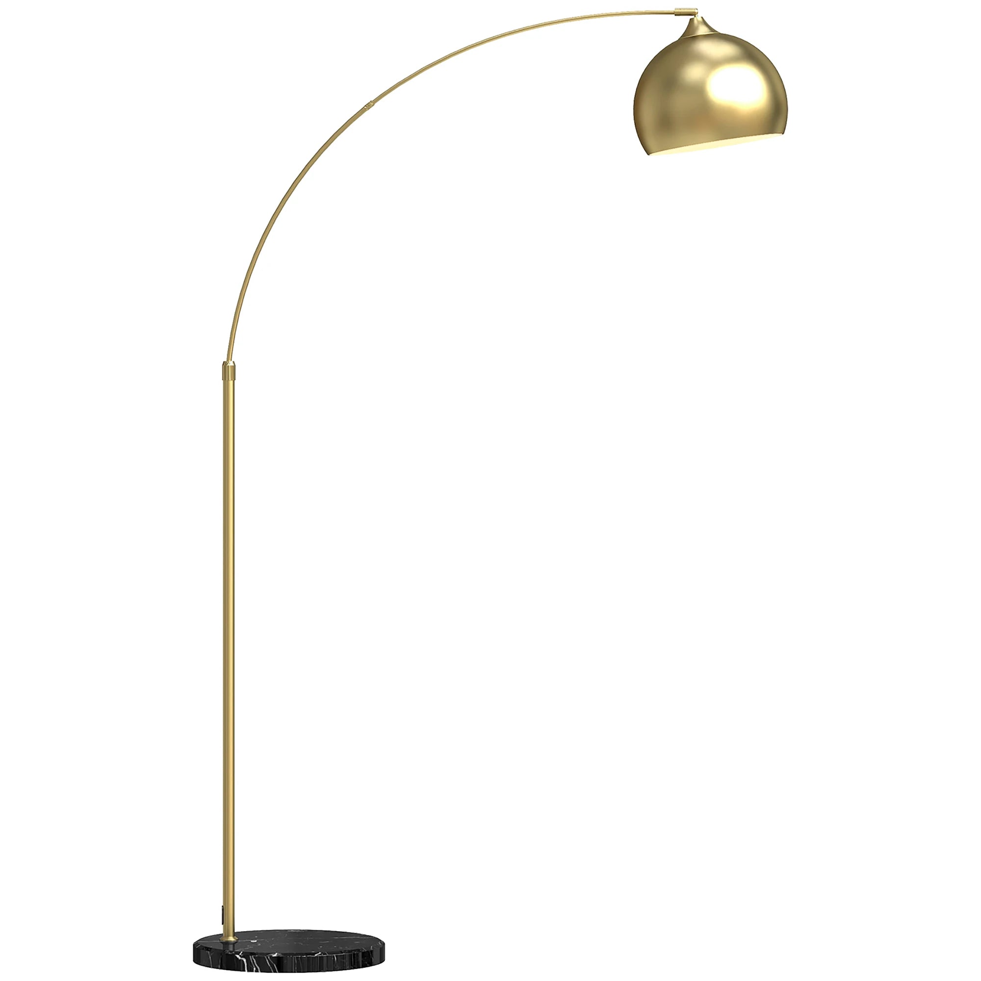 Adjustable Arc Floor Lamp - Modern Gold Standing Light with Foot Control