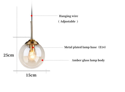 Nordic Glass Pendant Light - Modern LED Chandelier for Living & Dining Room