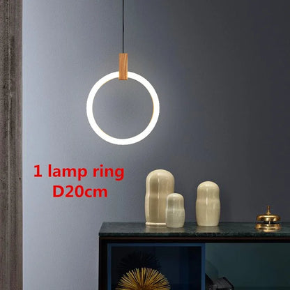 Wooden Ceiling Chandelier - Modern Pendant Light for Living Room, Bedroom & Dining Room