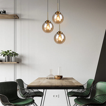 Nordic Glass Pendant Light - Modern LED Chandelier for Living & Dining Room