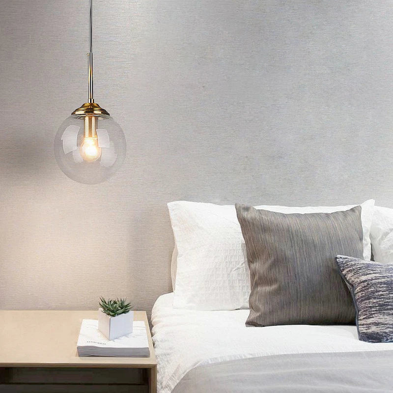 Nordic Glass Pendant Light - Modern LED Chandelier for Living & Dining Room