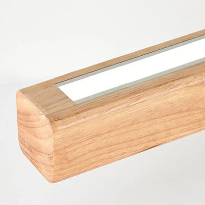 LED Pendant Light - Wood Long Strip - Kitchen Island Lighting