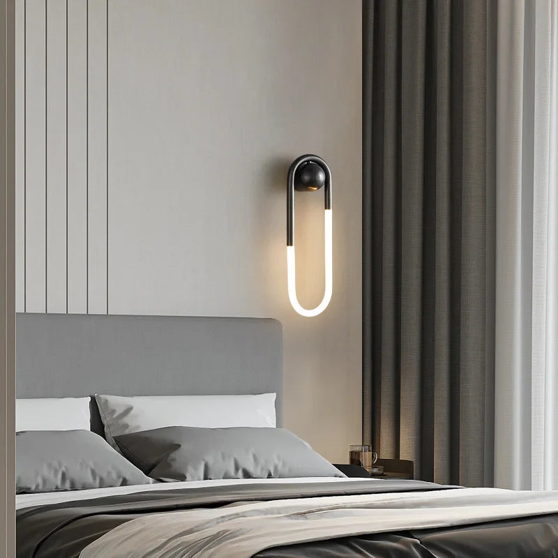 U-vormige led-wandlamp – Art-decodesign | Koper of zwart