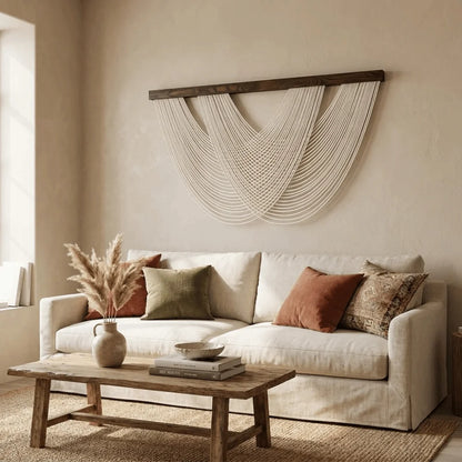 Boho Cotton Rope Wall Hanging Tapestry 100 x 60 cm