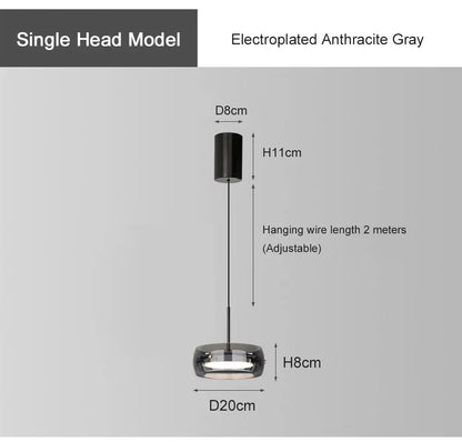 Glass Pendant Light - Modern LED Chandelier for Living & Dining