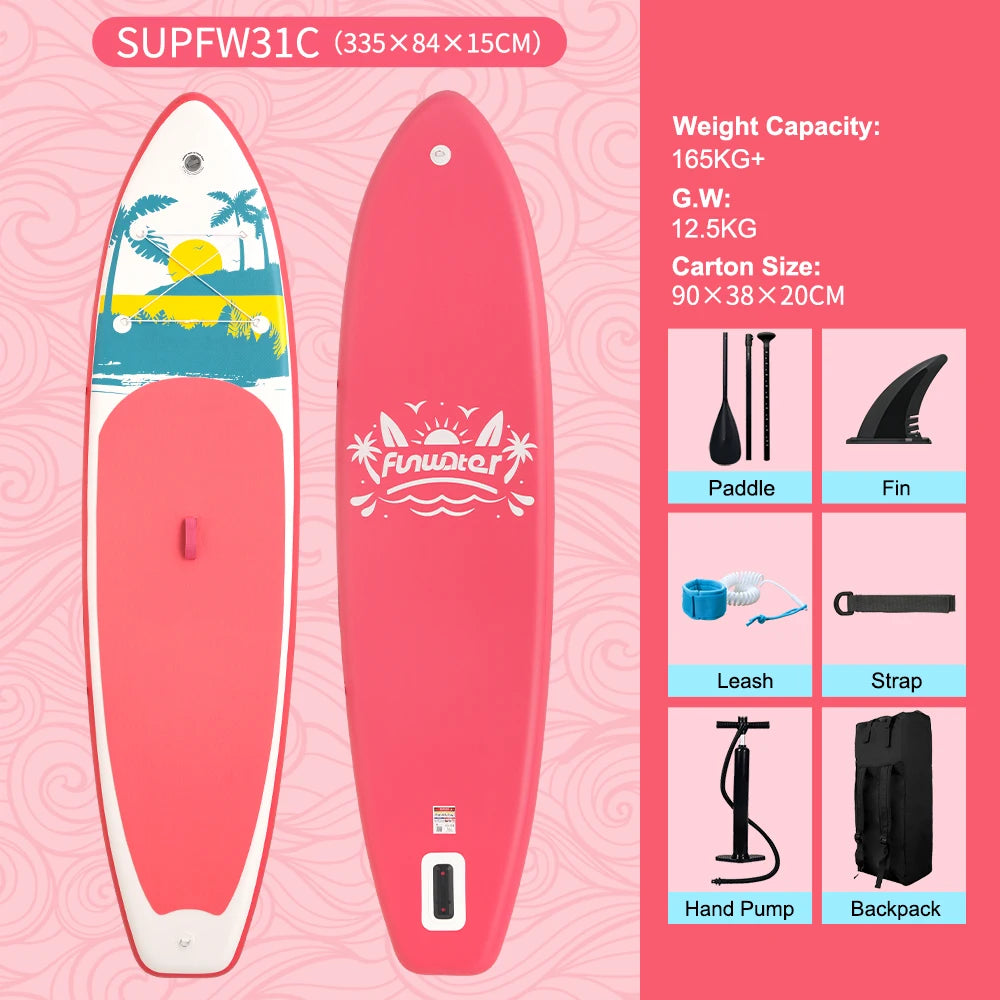Opblaasbaar supboard met premium accessoires en draagtas