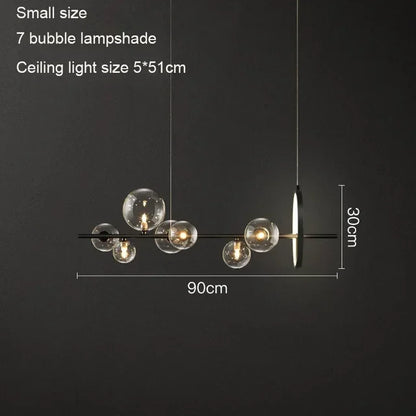 NOSTAGA Glass Circle Pendant Light – LED Chandelier (horizontal)