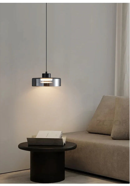 Minimalistische Glazen LED Hanglamp Zwart