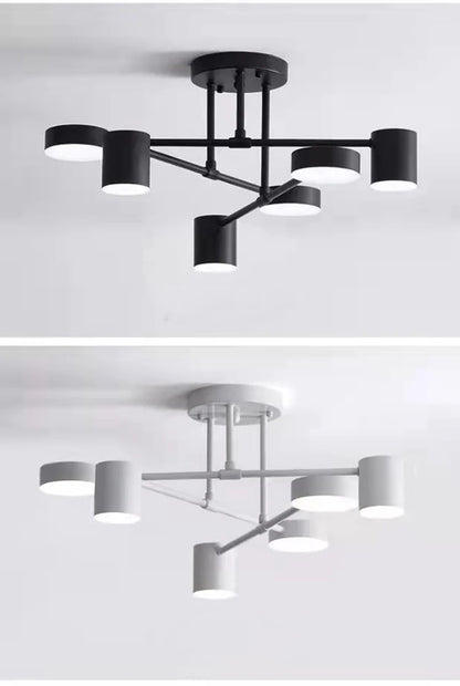 Modern Industrial Ceiling Light - 6-Light Metal Fixture