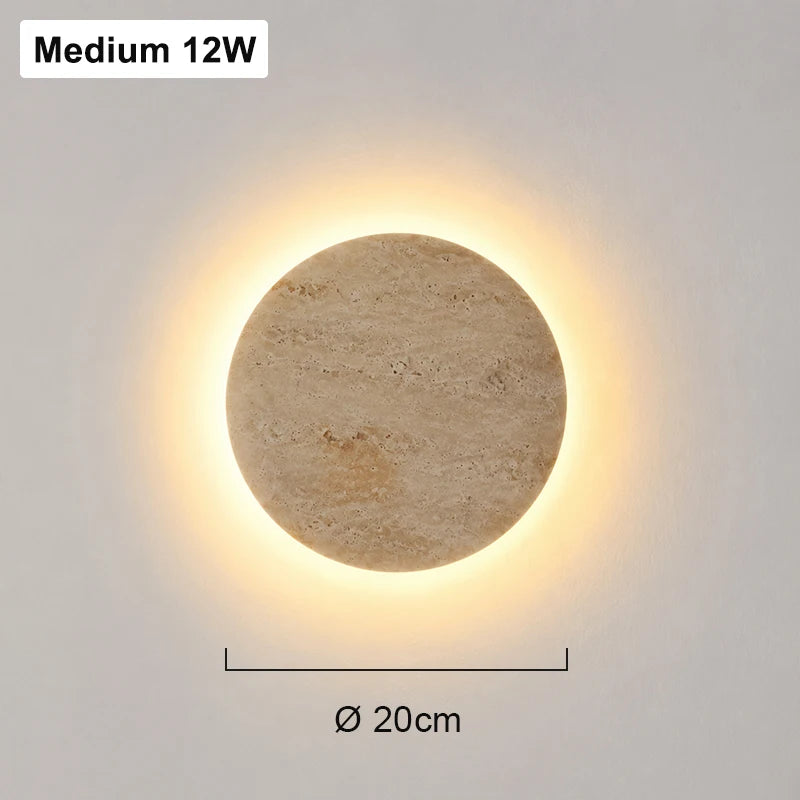 Round LED Wall Sconce – Wabi Sabi Bedside Light