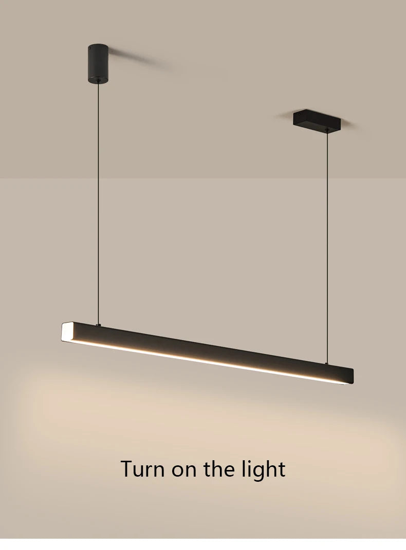 Moderner linearer LED-Kronleuchter – Minimalistische Pendelleuchte für Kücheninsel und Esszimmer