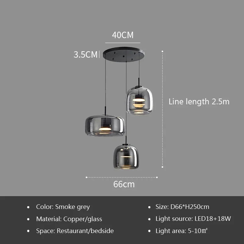 Nordic Glass Pendant Light - Minimalist Luxury Chandelier
