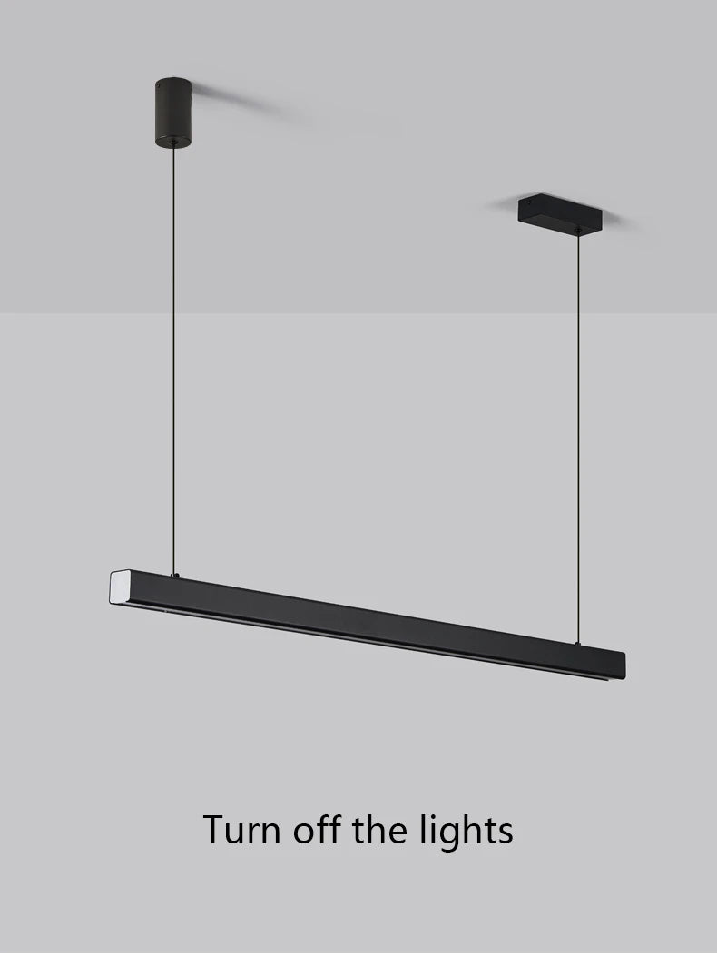 Moderner linearer LED-Kronleuchter – Minimalistische Pendelleuchte für Kücheninsel und Esszimmer