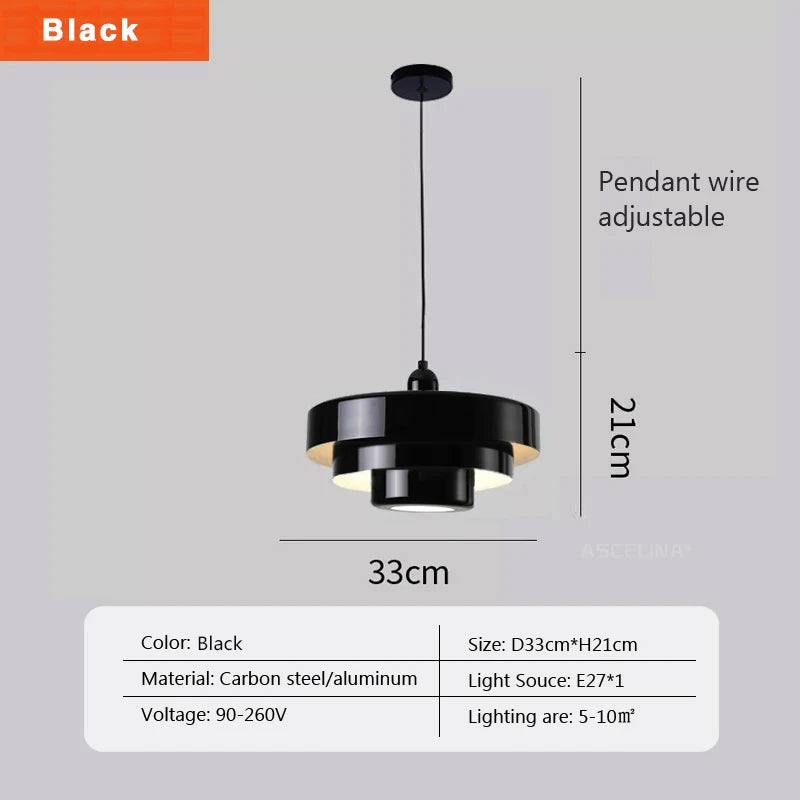 BAUHAUS Modern Glass Pendant Light - Matte Shade Hanging Lamp
