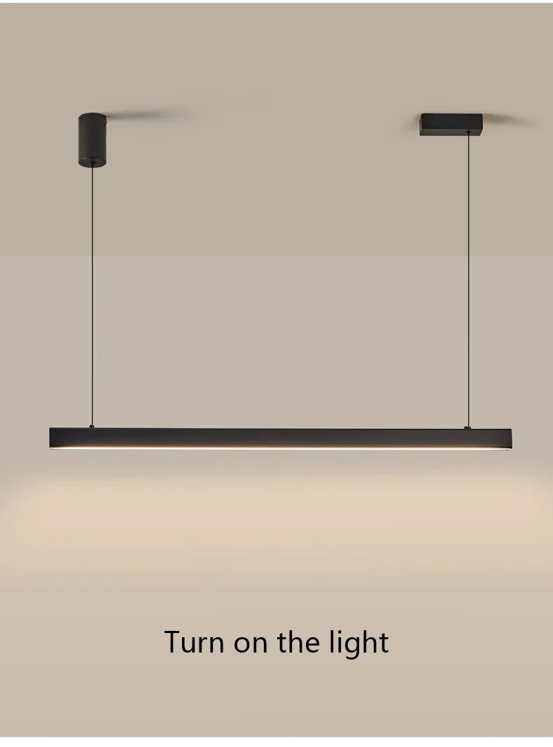 Moderner linearer LED-Kronleuchter – Minimalistische Pendelleuchte für Kücheninsel und Esszimmer