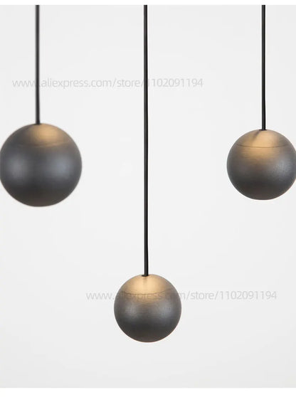 Modern LED Circular Pendant Chandelier - Multi-Light Stairwell Fixture