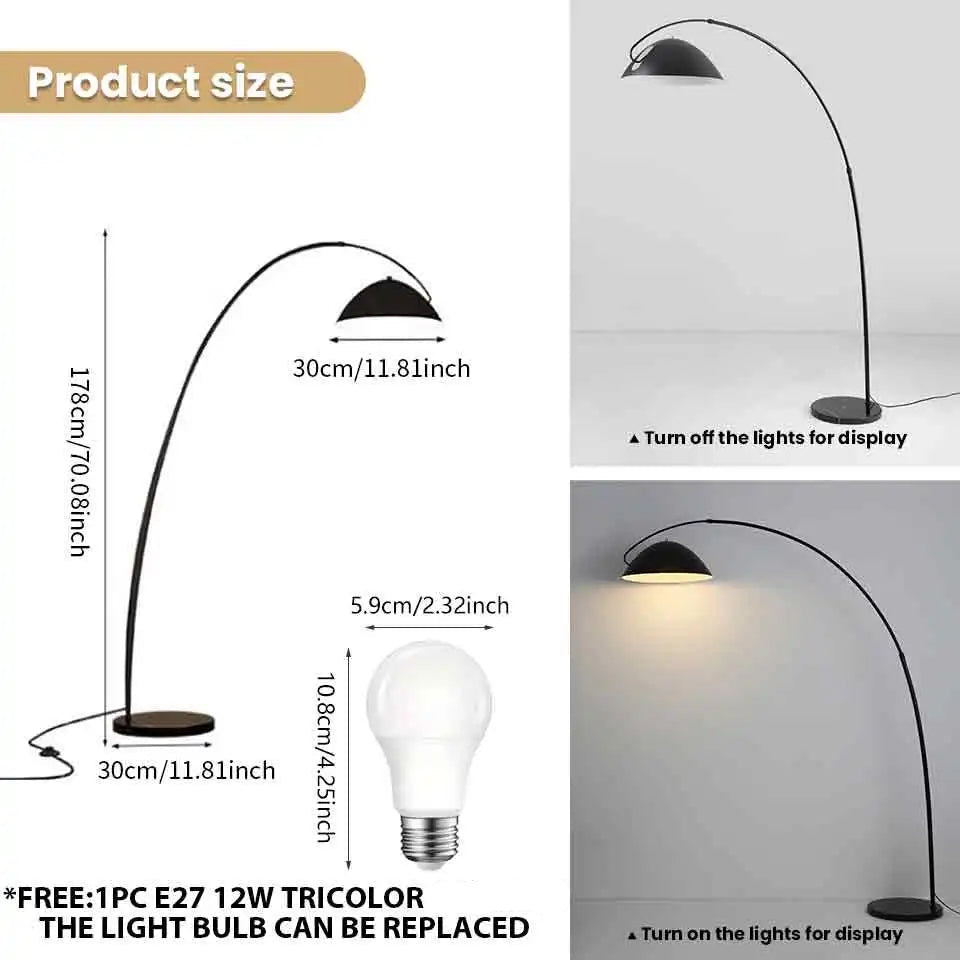 Moderne Scandinavische LED-vloerlamp - driekleurig vishengel ontwerp
