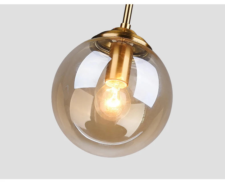 Nordic Glass Pendant Light - Modern LED Chandelier for Living & Dining Room