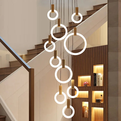 Wooden Ceiling Chandelier - Modern Pendant Light for Living Room, Bedroom & Dining Room