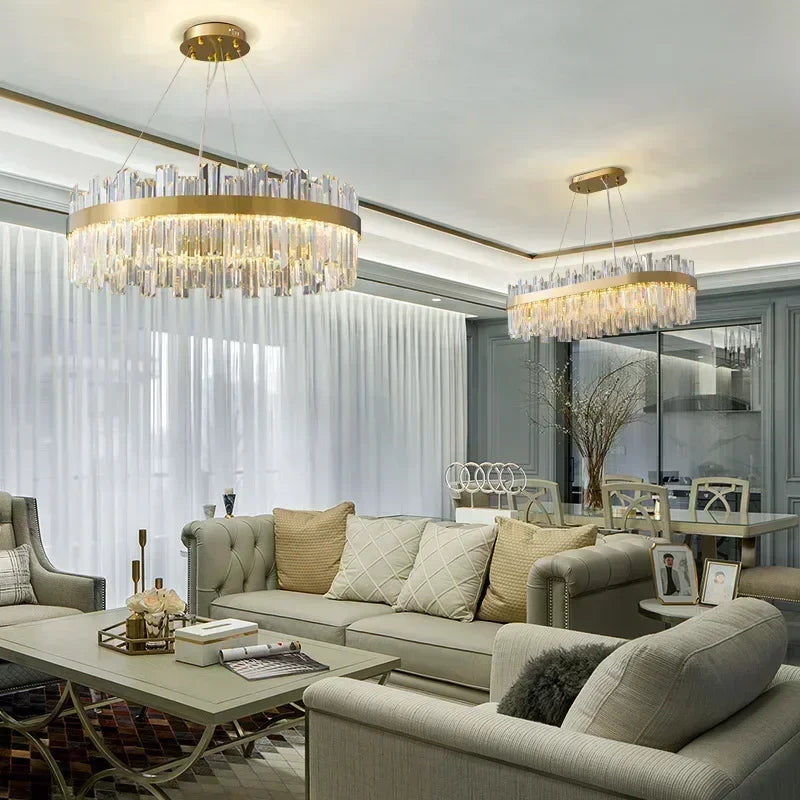 Luxury Crystal Chandelier - Nordic Modern Gold Pendant Light for Living Room & Dining