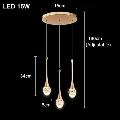 Modern Bubble Crystal Pendant Light — 1, 2 or 3 Head