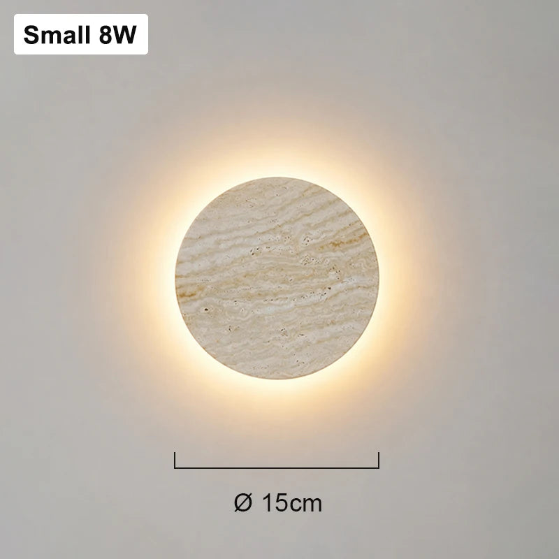 Round LED Wall Sconce – Wabi Sabi Bedside Light