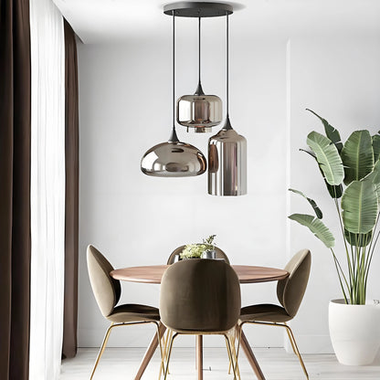 Irregular Glass Pendant Light — 3-Head Chandelier