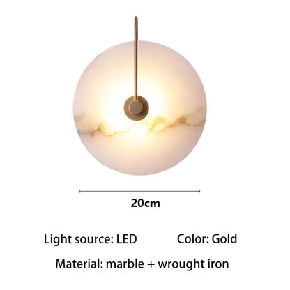 Nordic Marble LED Wall Lamp - Luxury Circular Designer Light for Bedroom & Restaurant
