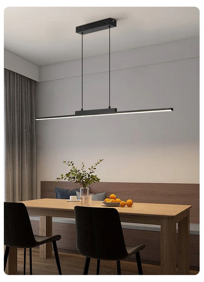 Moderne, schlichte Pendelleuchten für Esszimmer und Küche, lange Kronleuchter, Pendelleuchten für Wohnzimmer, Wohnbereich