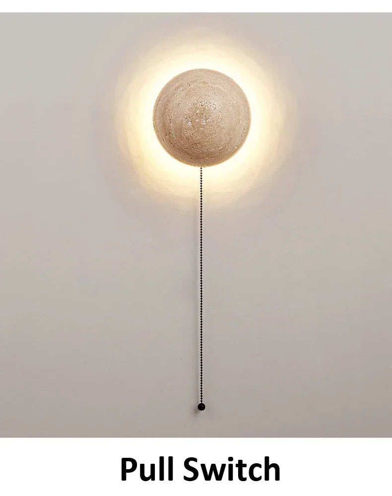 Nordic Limestone Wall Lamp - Natural Stone LED Light for Bedroom & Corridor