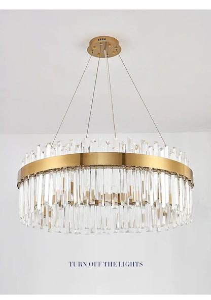 Luxury Crystal Chandelier - Nordic Modern Gold Pendant Light for Living Room & Dining