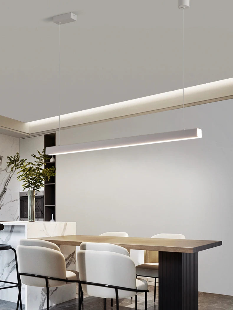 Moderner linearer LED-Kronleuchter – Minimalistische Pendelleuchte für Kücheninsel und Esszimmer