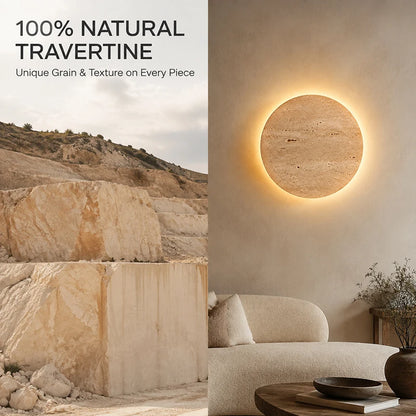 Round LED Wall Sconce – Wabi Sabi Bedside Light