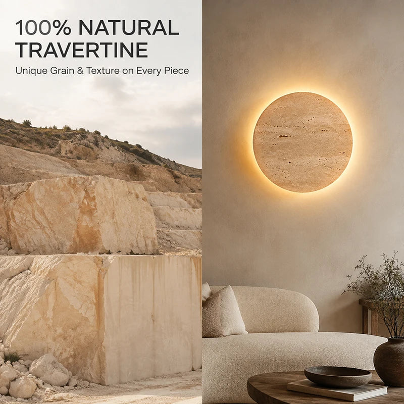 Round LED Wall Sconce – Wabi Sabi Bedside Light