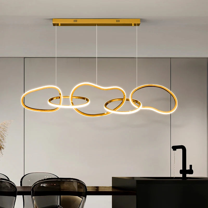 AURELIUS - Gold Ring Dining Room Pendant Light - Modern LED