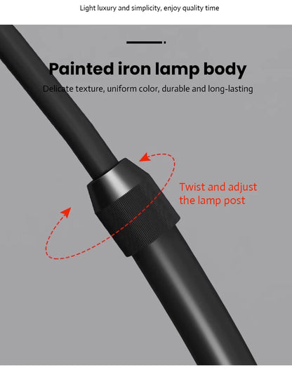 Moderne Scandinavische LED-vloerlamp - driekleurig vishengel ontwerp