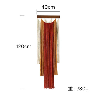 Green Macrame Wall Hanging with Boho Fringe