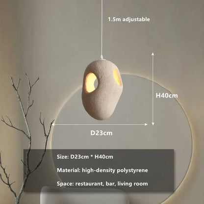 Wabi-Sabi Resin Pendant Light - Modern Sculptural Hanging Lamp
