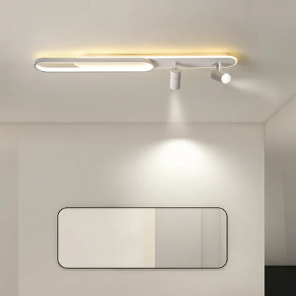 Dimbare LED Plafondlamp met Spotlight – 60/80/100/120 cm | Zwart, Wit of Goud