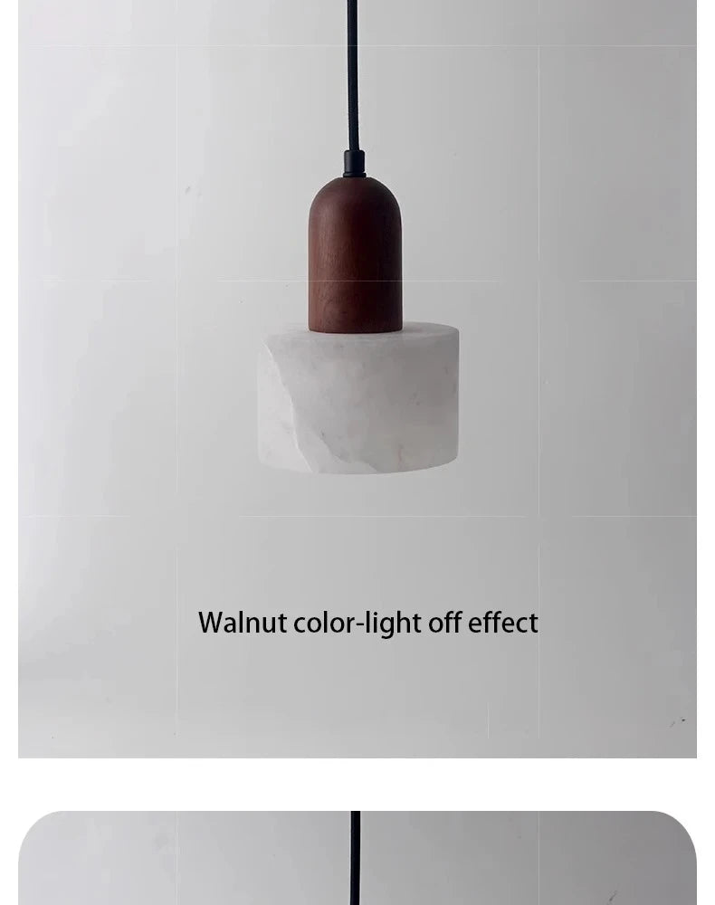 Luxury Marble Pendant Light - Natural Stone Wabi-Sabi LED Lamp