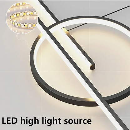 Modern LED Chandelier - Minimalist Pendant Light for Restaurant, Living Room & Bar