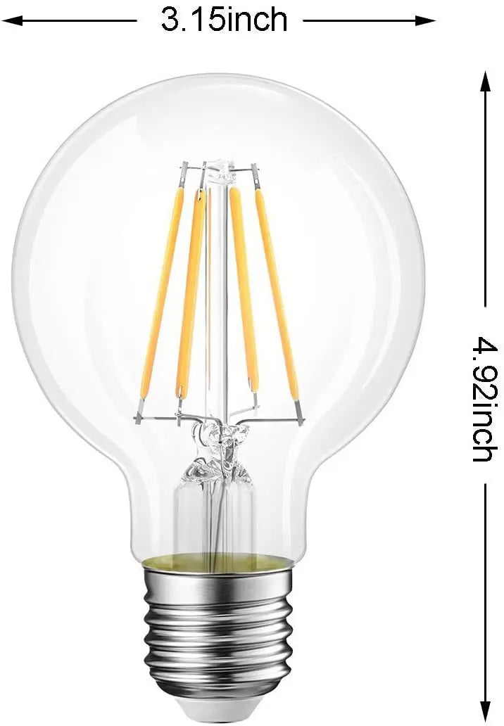 G80 LED Edison Bulb E27 Dimmable 10W Vintage Globe Light Bulb Warm White 2700K Amber Glass Retro Filament Decorative Bulb 220V Energy Saving